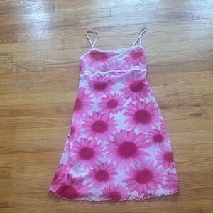 Eberjey Floral Sheer Lettuce Edge Babydoll Nightgown Dress